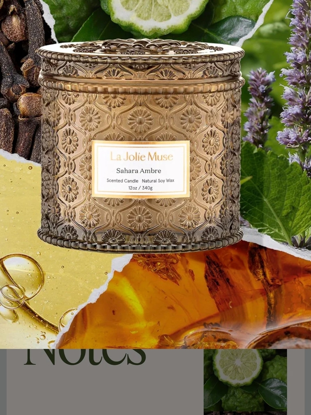 Sahara Ambre Scented Soy Candle - Gold